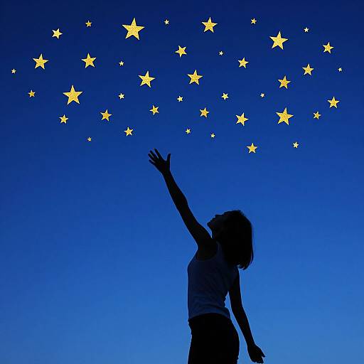 Empowered Woman Reaching for Stars