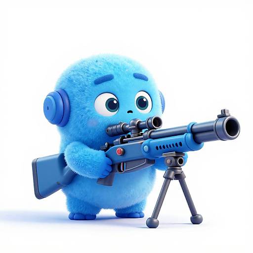 Pixar-Style Cute Anthropomorphic Sniper