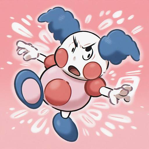 Illustration of Mr. mime, pokemon in the style of Appleq