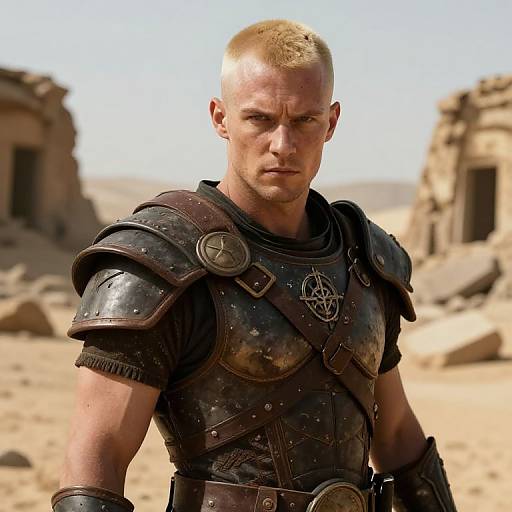 Blonde Shaved Head Post-Apocalyptic Warrior