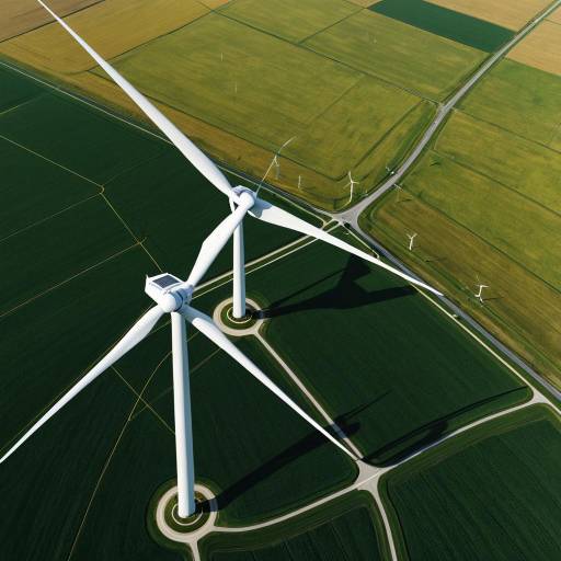 Vector Illustration of Wind Turbine Field