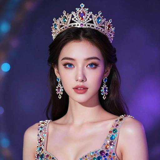 Ethereal Woman with Gemstone Crown