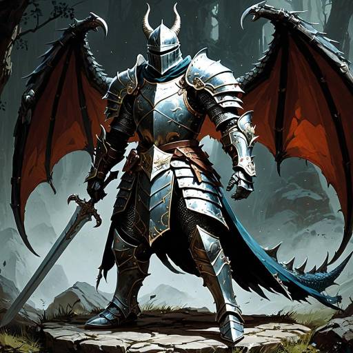 Wyvern Knight in Enchanted Plate Armor