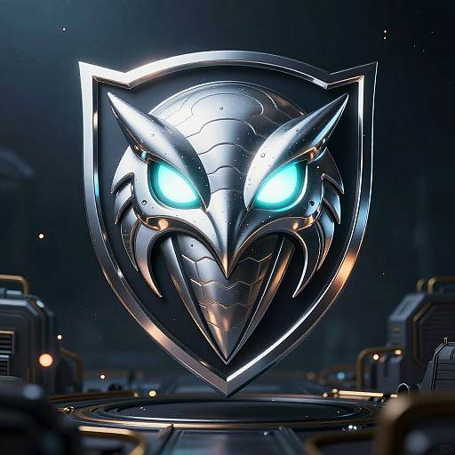 Symmetrical Chrome Mech Eel Emblem