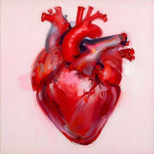 Vivid Abstract Heart Painting