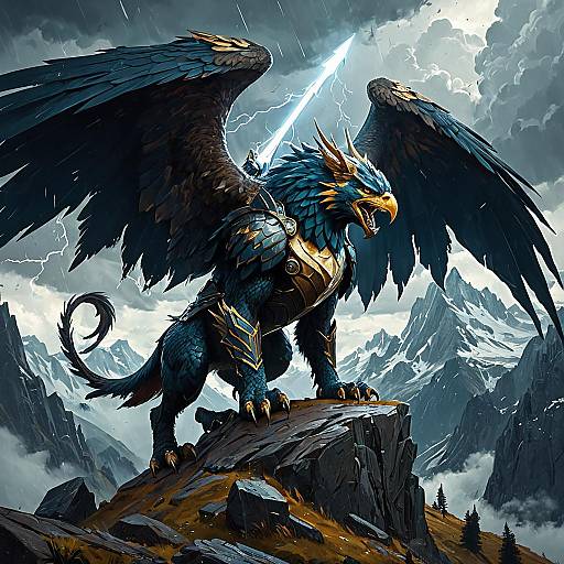 Colossal Gryphon Sentinel with Lightning Spear