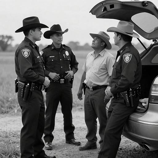 Vintage Rural Encounter with Law Enforcement