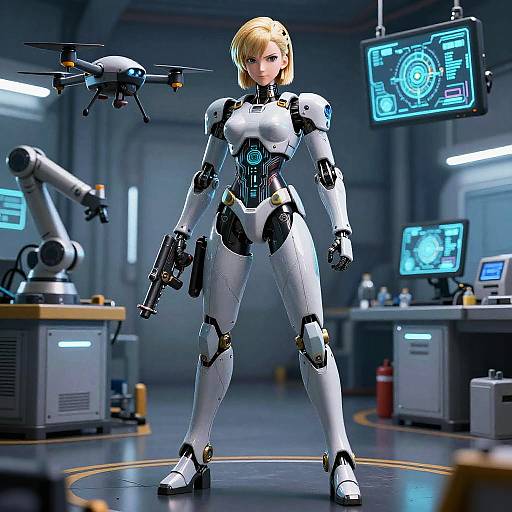 Mecha Android 18 in High Tech Lab