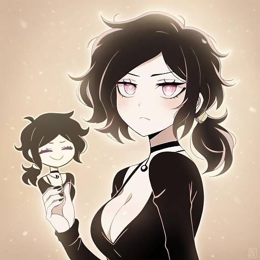 Illustration of Ashley graves, the coffin of andy and leyley in the style of Mameshiba (pixiv 59310)