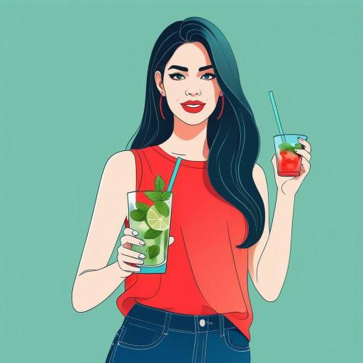 Woman Holding Two Colorful Cocktails