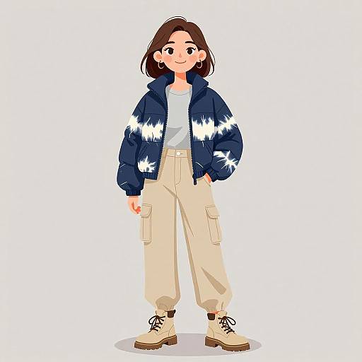 Smiling Woman in Casual Streetwear