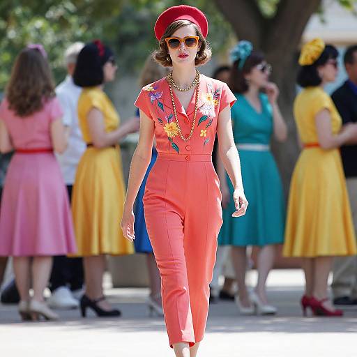 Vibrant 1960s Fashionable Woman