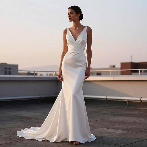 Latina Bride in Minimalist City Rooftop