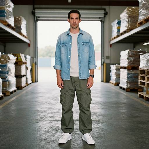 Confident Man in Casual Urban Outfit