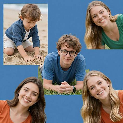 Vibrant Group Portrait on Blue Background