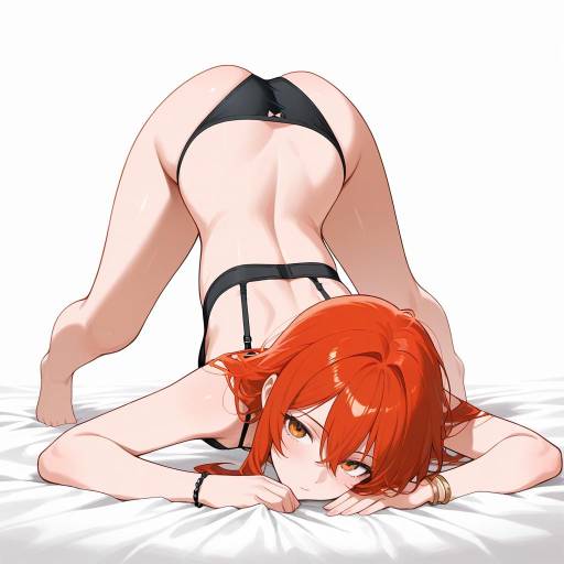 Serene Redhead on a Bed Serene Redhead on a Bed