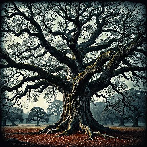 Surrealist Ancient Oak Tree Artwork
