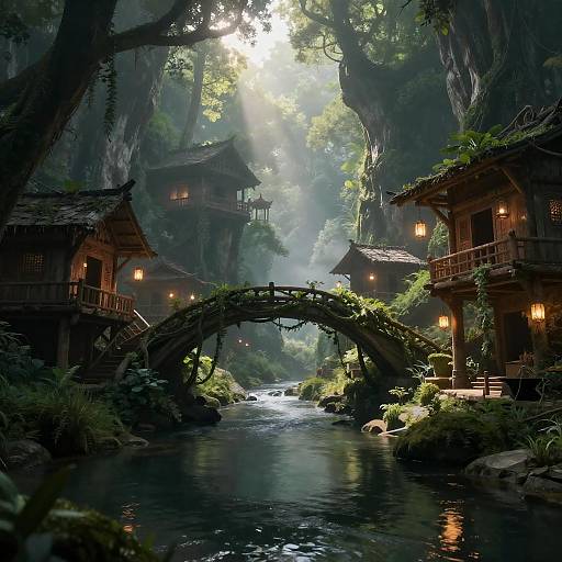 Enchanted Lush Canyon Village with Vines