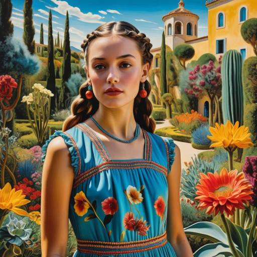 Surrealist Garden Girl in Dali Style Surrealist Garden Girl in Dali Style