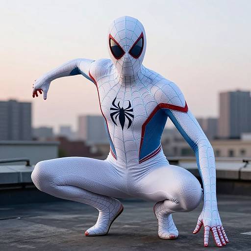 Futuristic White Spider Suit Design