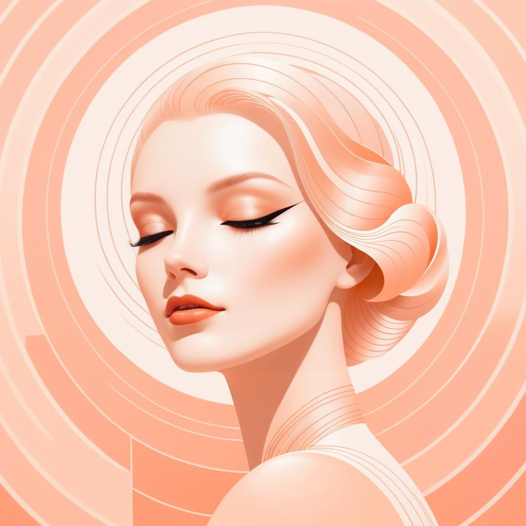 Elegant Minimalist Portrait in Peach Tones