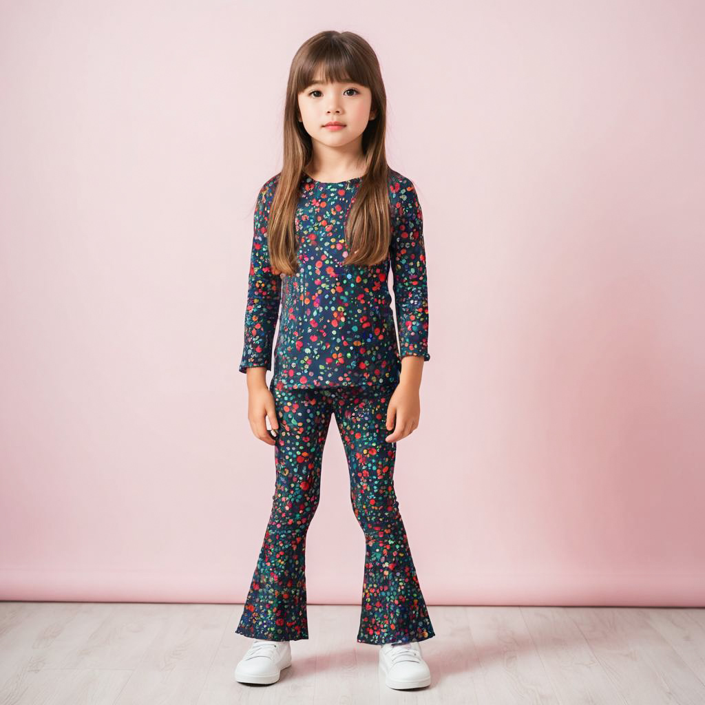 Stylish 8-Year-Old in Flare Leggings