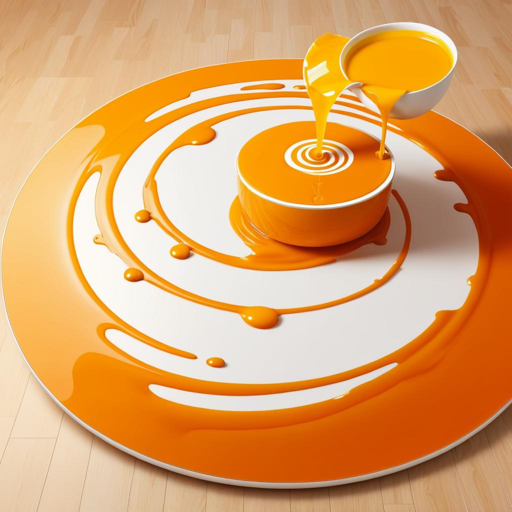 Abstract Swirl of Orange Juice Spill