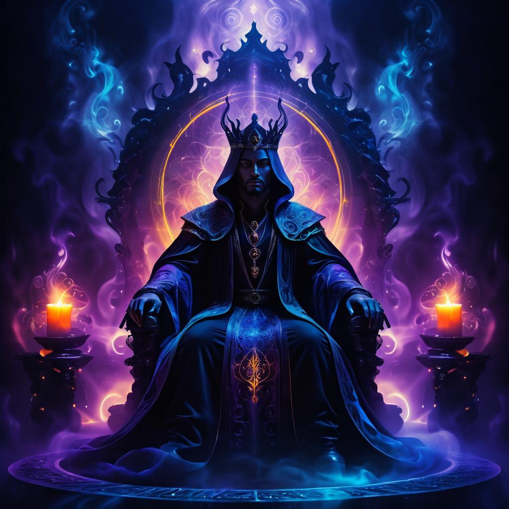 Mystical Shadow Mage on Throne