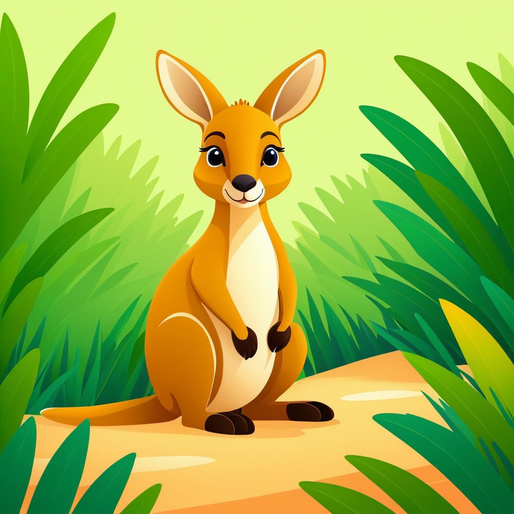 Cute Kangaroo Illustration for Kids