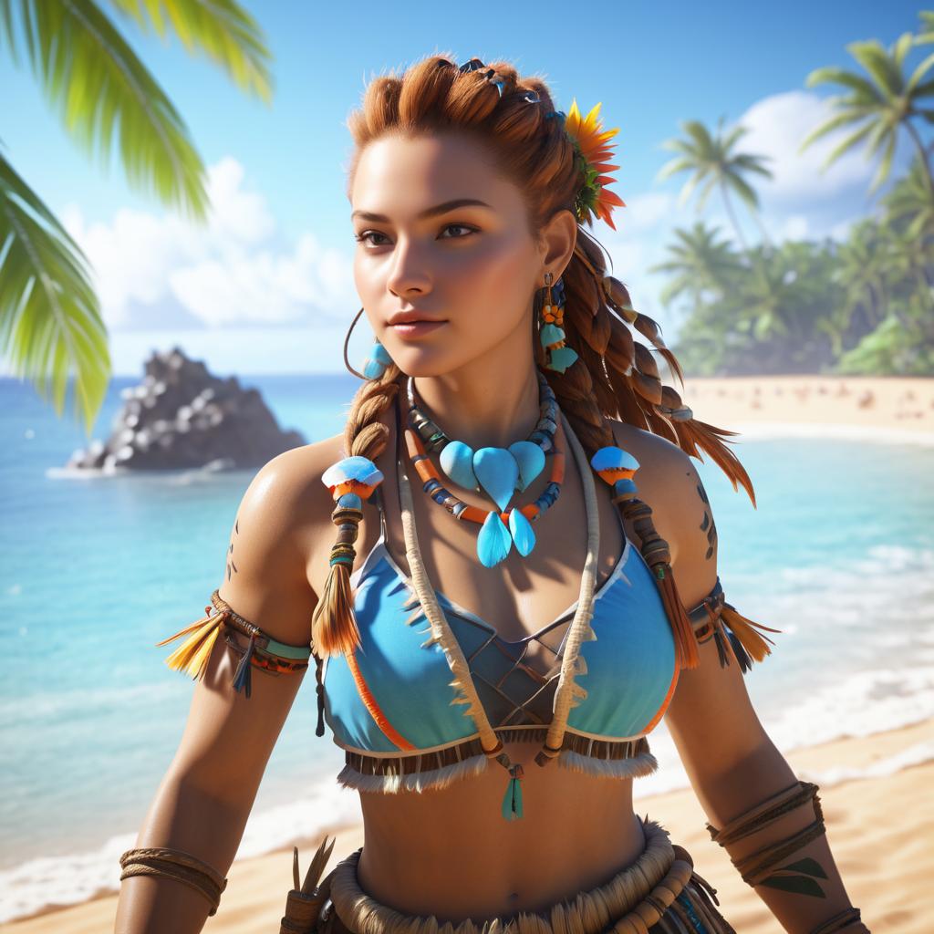 Aloy's Tropical Beach Party Scene