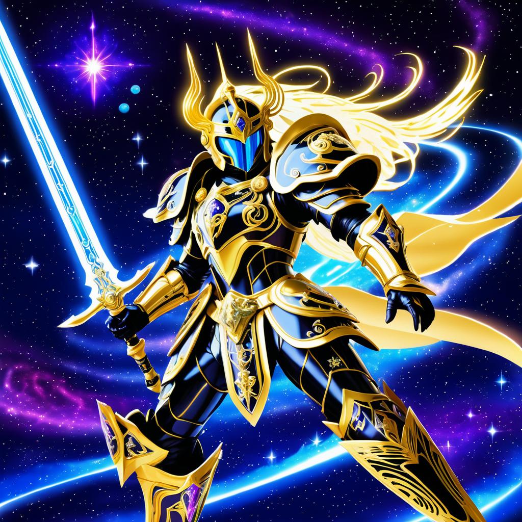 Epic Space Knight Commanding a Star Cruiser