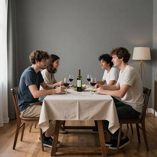 Group Dining with Wine at Home