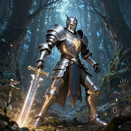 Holy Paladin Charging Through Forest