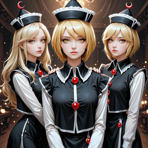 Six Girls with Blonde Hair and Ears