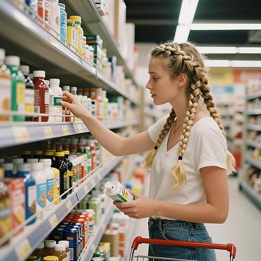Caucasian Woman in Supermarket Artistry