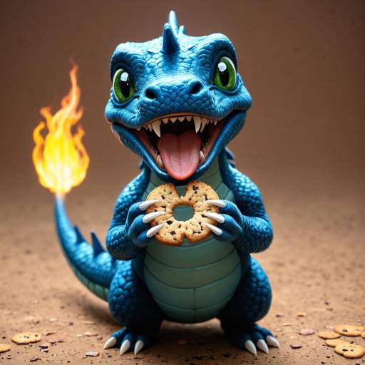 Happy Dragon Creature with Cookie Happy Dragon Creature with Cookie