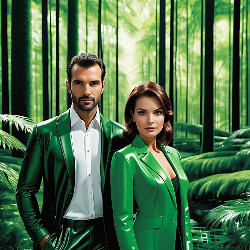 Sinister Couple in Lush Forest Scene Sinister Couple in Lush Forest Scene