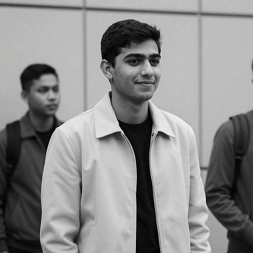 Stylish Young Man in Black-and-White
