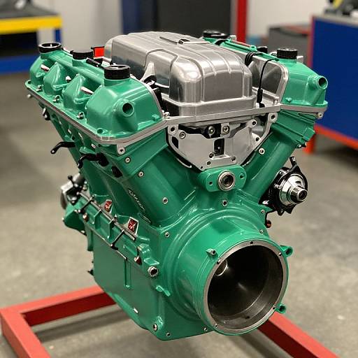 Green Hemi Engine Illustration
