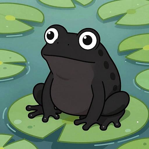 Humorous Black Frog Cartoon Meme