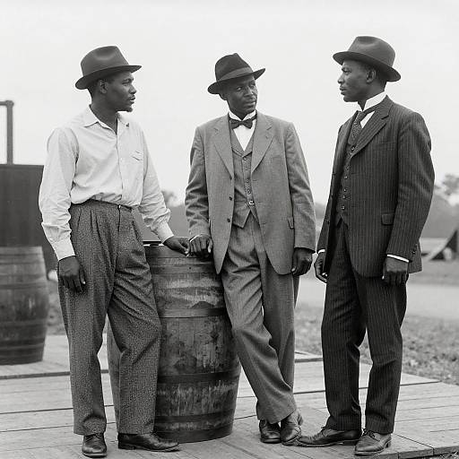 Three African-American Men in Early 20th Century Attire