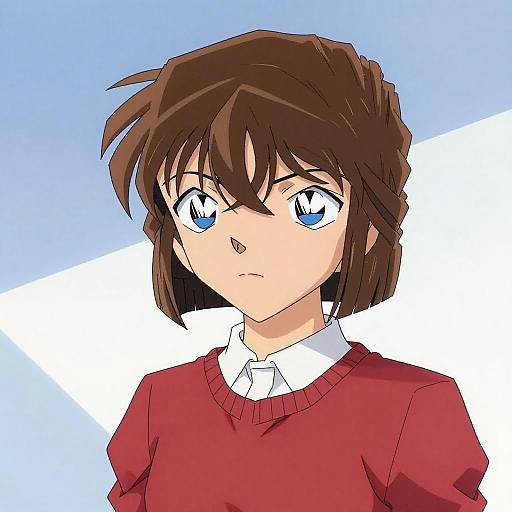 Anime Girl with Serious Expression Illustration