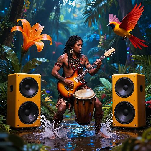 Bioluminescent Jungle Guitar Performance