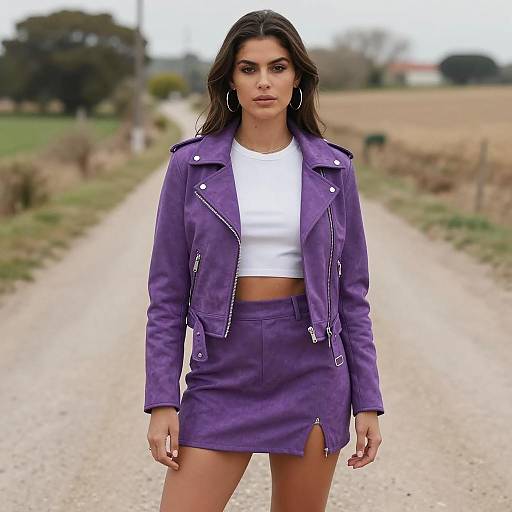 Confident Woman in Chic Rural Fashion