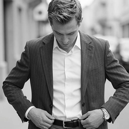 Stylish Man in Striped Blazer