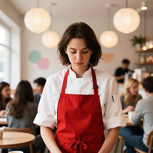 Bright Café Scene with Chef