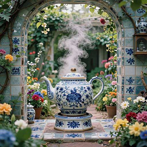 Cozy Teapot House in Bloom