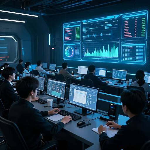 Futuristic Cyberpunk Control Room