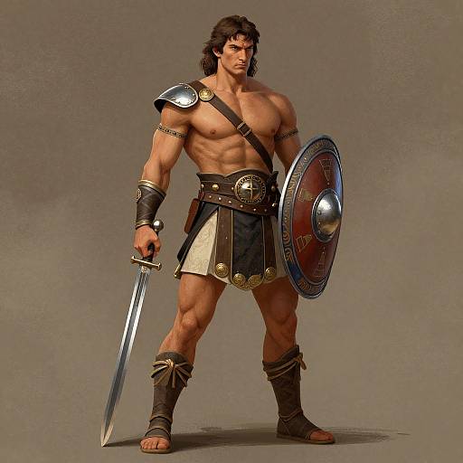 Heroic Ancient Warrior Illustration
