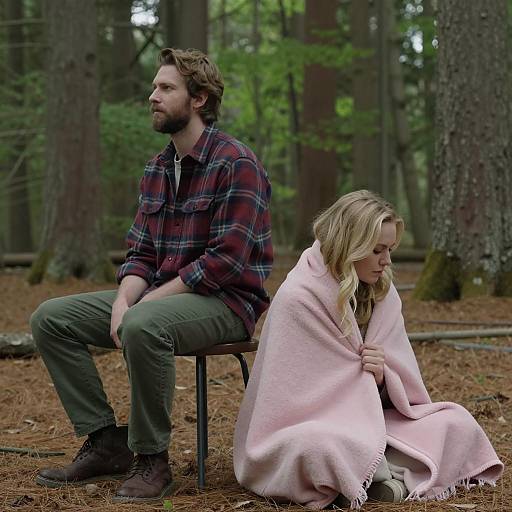 Serene Forest Portrait of Two People